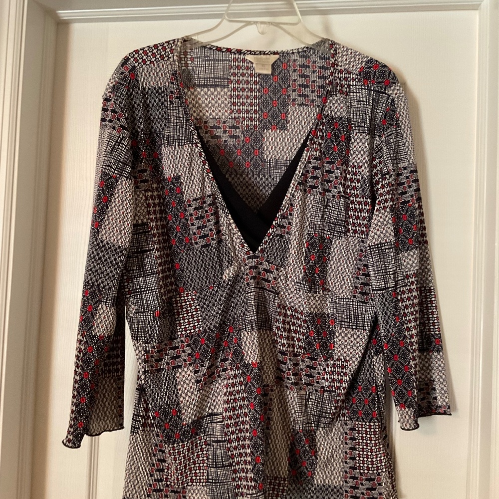 Christopher & Banks 3/4 sleeve v-neck blouse - Size XL